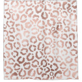 Chic Roos Gold Leopard Cheetah Animal Print Douchegordijn (Voorkant)