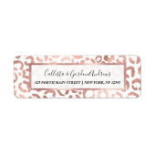 Chic Roos Gold Leopard Cheetah Animal Print Etiket (Voorkant)