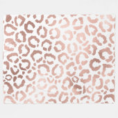 Chic Roos Gold Leopard Cheetah Animal Print Fleece Deken (Voorkant (Horizontaal))