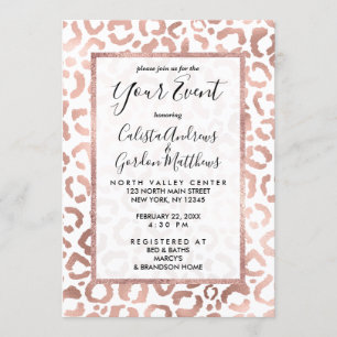 Chic Roos Gold Leopard Cheetah Animal Print Kaart