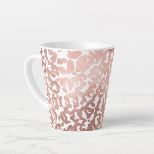 Chic Roos Gold Leopard Cheetah Animal Print Latte Mok (Linkerhoek)