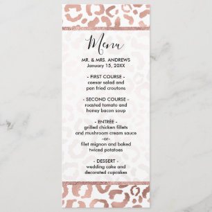 Chic Roos Gold Leopard Cheetah Animal Print Menu