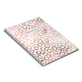 Chic Roos Gold Leopard Cheetah Animal Print Notitieboek (Rechterzijde)