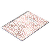 Chic Roos Gold Leopard Cheetah Animal Print Notitieboek (Linkerzijde)