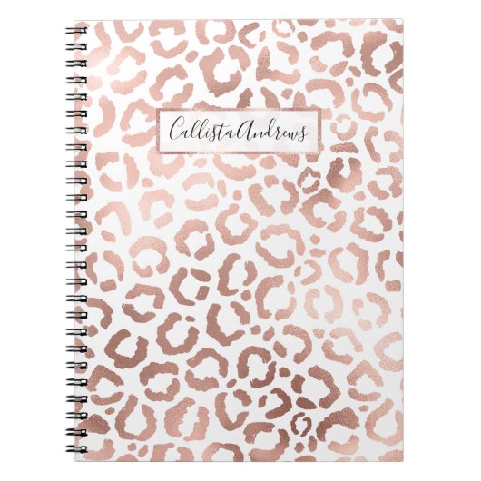Chic Roos Gold Leopard Cheetah Animal Print Notitieboek (Voorkant)