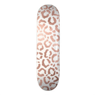 Chic Roos Gold Leopard Cheetah Animal Print Persoonlijk Skateboard