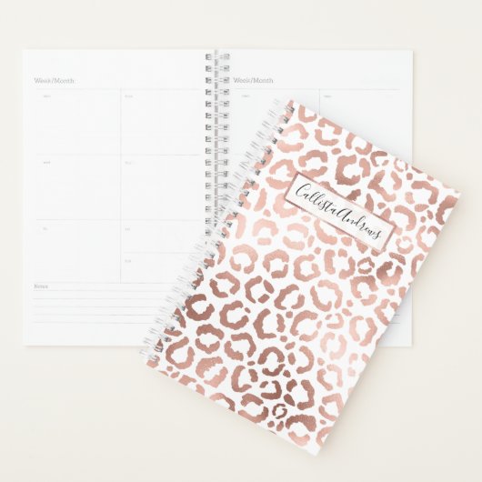 Chic Roos Gold Leopard Cheetah Animal Print Planner (Display)