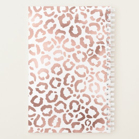 Chic Roos Gold Leopard Cheetah Animal Print Planner (Achterkant)