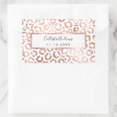 Chic Roos Gold Leopard Cheetah Animal Print Rechthoekige Sticker (Tas)