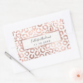 Chic Roos Gold Leopard Cheetah Animal Print Rechthoekige Sticker (Envelop)
