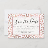 Chic Roos Gold Leopard Cheetah Animal Print Save The Date (Voorkant)