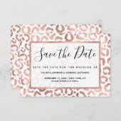 Chic Roos Gold Leopard Cheetah Animal Print Save The Date (Voorkant / Achterkant)