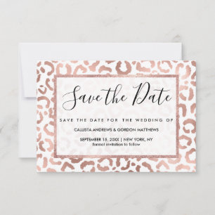 Chic Roos Gold Leopard Cheetah Animal Print Save The Date