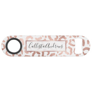 Chic Roos Gold Leopard Cheetah Animal Print Speed Flessenopener