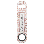 Chic Roos Gold Leopard Cheetah Animal Print Speed Flessenopener (Voorkant)