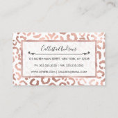 Chic Roos Gold Leopard Cheetah Animal Print Visitekaartje (Achterkant)