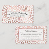 Chic Roos Gold Leopard Cheetah Animal Print Visitekaartje (Voorkant / Achterkant)