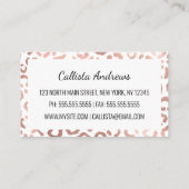 Chic Roos Gold Leopard Cheetah Animal Print Visitekaartje (Achterkant)