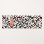 Chic Roos Gold Leopard Print Custom Yogamat (Achterkant (horizontaal))