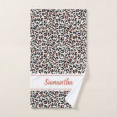 Chic Roos Gold Leopard print op maat Bad Handdoek (Handdoek)