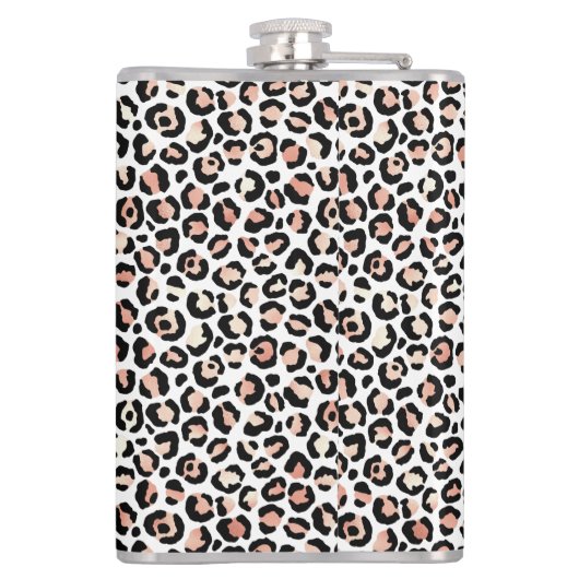 Chic Roos Gold Leopard print op maat Heupfles (Achterkant)