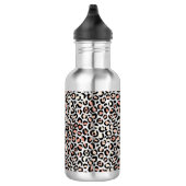 Chic Roos Gold Leopard print op maat Waterfles (Rechts)