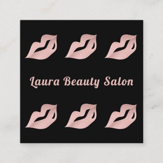 Chic Roos Gold Lips Glam Luxe Visitekaartje Afsprakenkaartje (Voorkant)