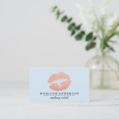 Chic Roos Gold Lips Makeup Artist Visitekaartje (Staand voorkant)