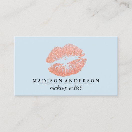 Chic Roos Gold Lips Makeup Artist Visitekaartje (Voorkant)