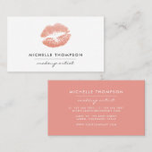 Chic Roos Gold Lips Makeup Artist Visitekaartje (Voorkant / Achterkant)