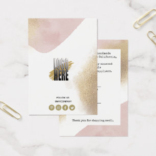 Chic Roos Gold Logo Clothing Display Price Label Visitekaartje