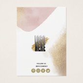 Chic Roos Gold Logo Clothing Display Price Label Visitekaartje (Voorkant)
