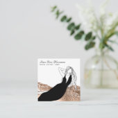 *~* Chic Roos Gold Long Hair Woman Beauty Mode Vierkante Visitekaartje (Staand voorkant)