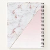 Chic Roos Gold Marble Blush gepersonaliseerd Notitieboek (Achterkant)
