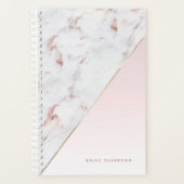 Chic Roos Gold Marble Blush gepersonaliseerd Planner (Voorkant)
