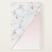 Chic Roos Gold Marble Blush gepersonaliseerd Planner (Achterkant)