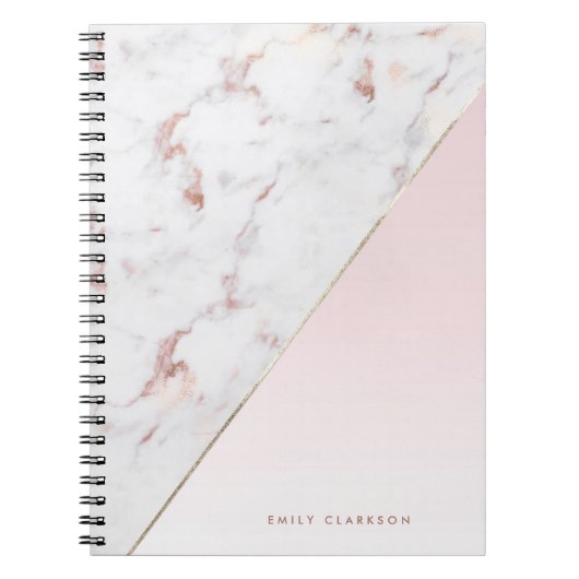 Chic Roos Gold Marble Blush Persoonlijke laptop Notitieboek (Voorkant)