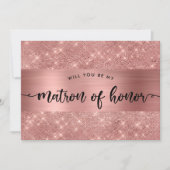Chic Roos Gold Matron of Honor Kaart (Voorkant)