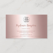 Chic roos Gold metallic foil floral make-up script Visitekaartje (Achterkant)