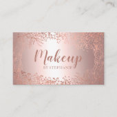 Chic roos Gold metallic foil floral make-up script Visitekaartje (Voorkant)