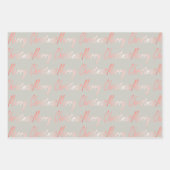 Chic Roos Gold Metallic Roze Script Gray Reindeer Inpakpapier Vel (Voorkant 2)