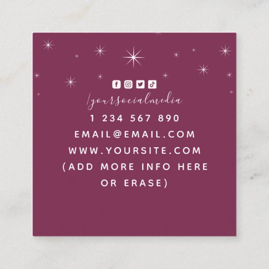 Chic Roos Gold Mode Roze Mannequin Tailor Girly Vierkante Visitekaartje (Achterkant)