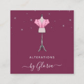 Chic Roos Gold Mode Roze Mannequin Tailor Girly Vierkante Visitekaartje (Voorkant)