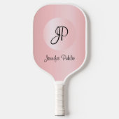 Chic Roos Gold Monogram Moderne Elegant Sjabloon Pickleball Paddle (Voorkant)