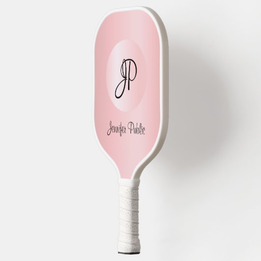 Chic Roos Gold Monogram Moderne Elegant Sjabloon Pickleball Paddle (Links)