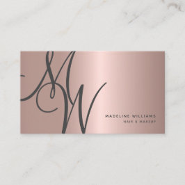 Chic Roos Gold Monogram Script Initiaal Stylist Visitekaartje