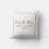 Chic Roos Gold Mr en Mrs Monogram Wedding Kussen