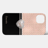 Chic Roos Gold Polka Dots and Pearls Case-Mate iPhone Case (Achterkant (horizontaal))