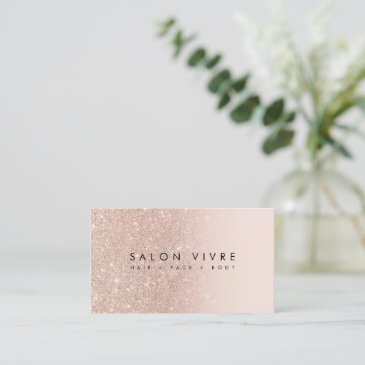 Chic Roos Gold Salon Appointment Card  Visitekaartje (Staand voorkant)