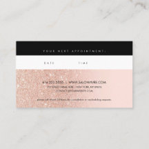 Chic Roos Gold Salon Appointment Card